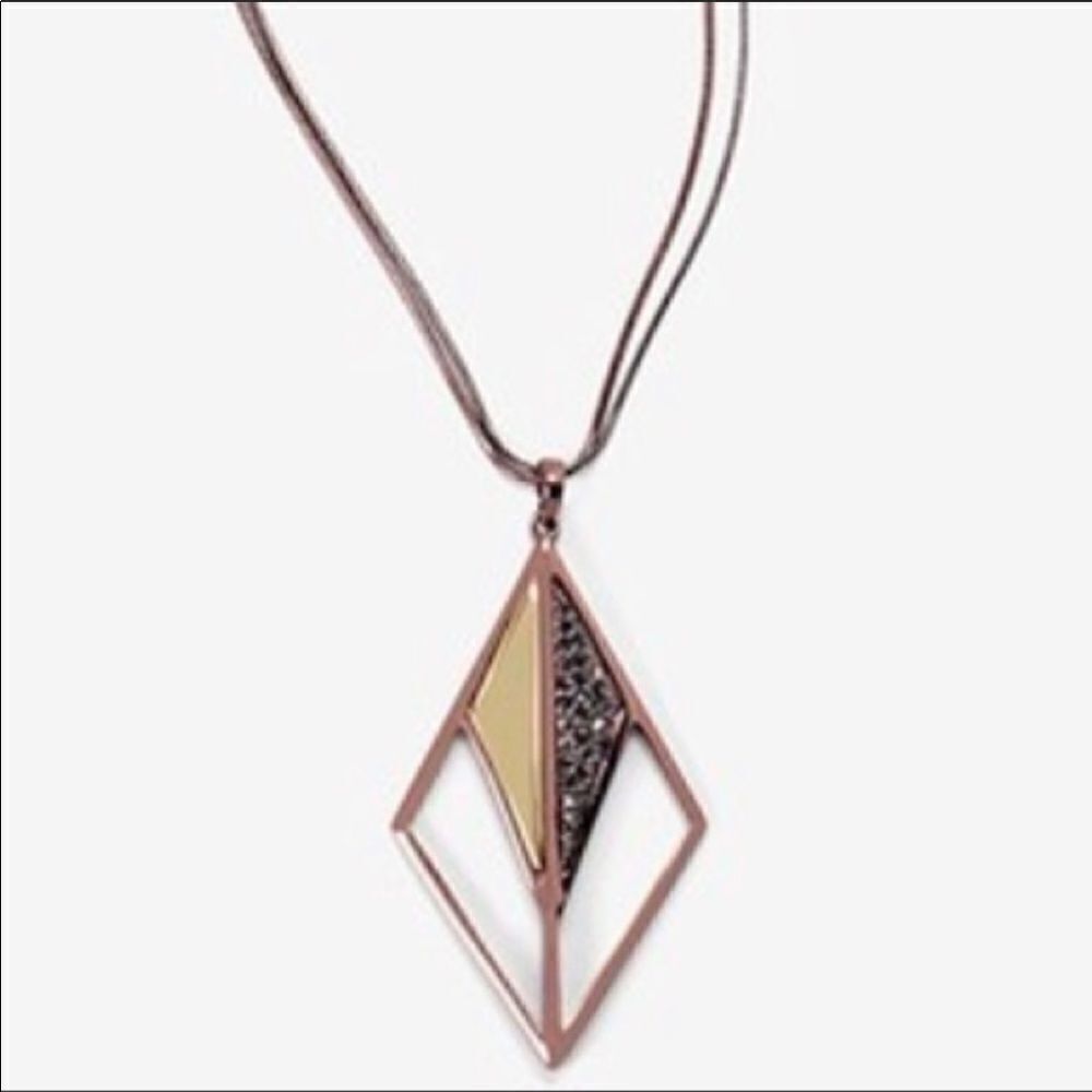 📿 White House Black Market Long Necklace - Black and Gold NWT